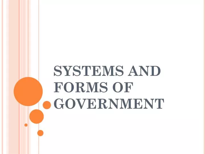 systems and forms of government