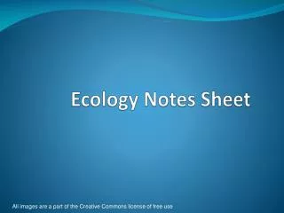 Ecology Notes Sheet