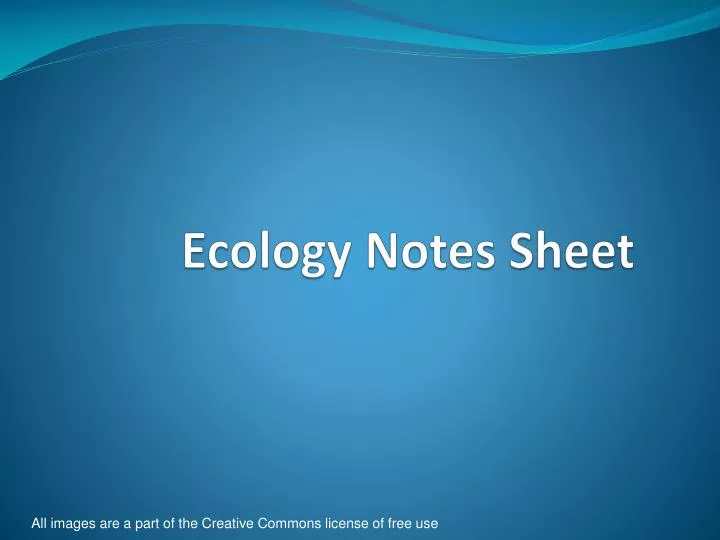 ecology notes sheet