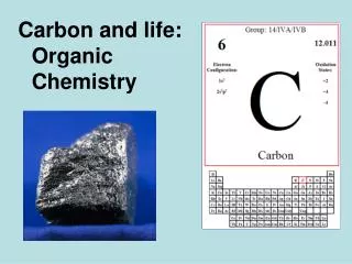 Carbon and life: Organic Chemistry