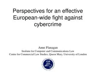 Perspectives for an effective European-wide fight against cybercrime