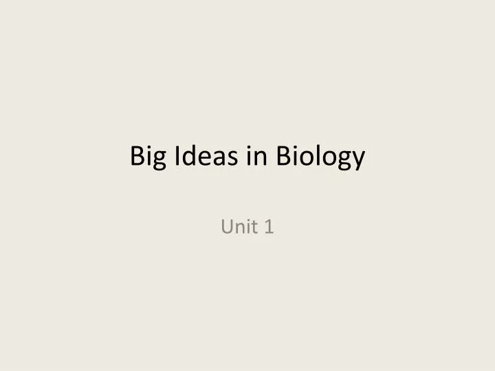 big ideas in biology