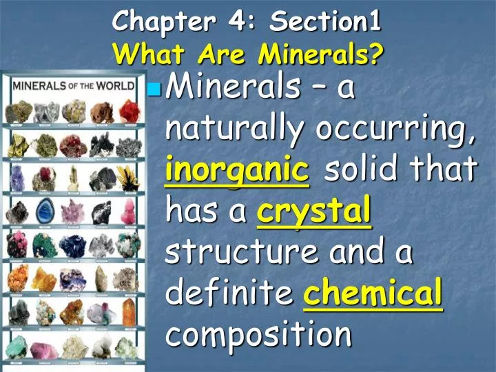 chapter 4 section1 what are minerals