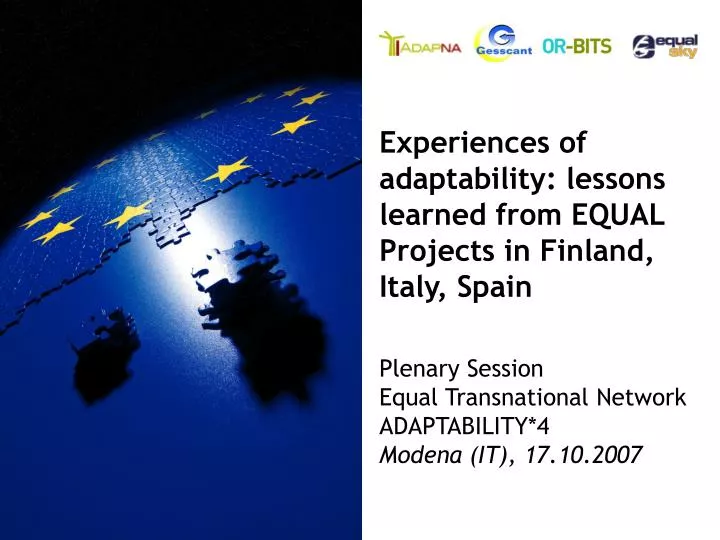 experiences of adaptability lessons learned from equal projects in finland italy spain