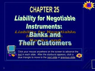 Liability for Negotiable Instruments: Banks and Their Customers