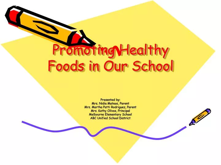 promoting healthy foods in our school