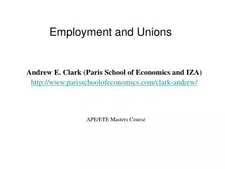 employment and unions