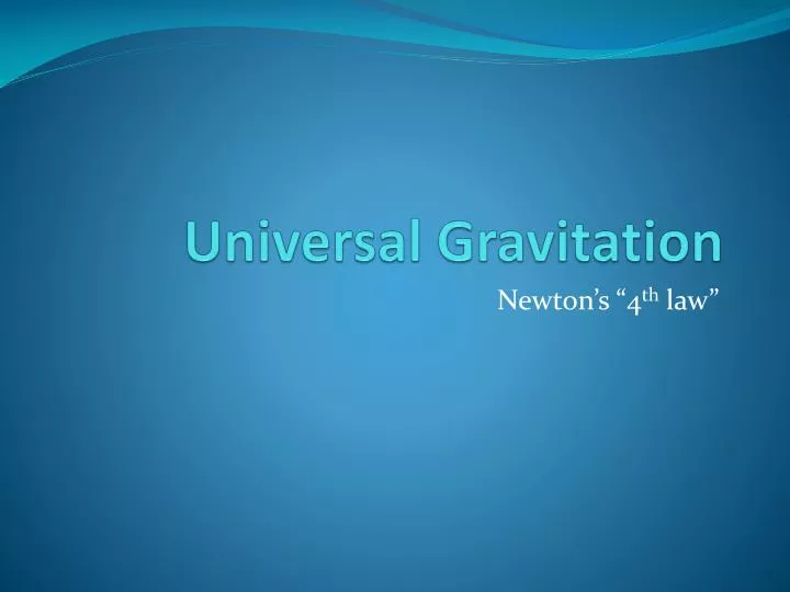 universal gravitation
