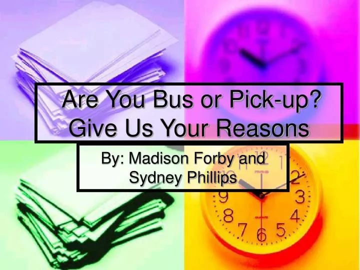 are you bus or pick up give us your reasons