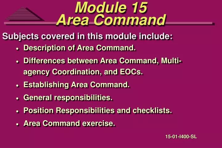 module 15 area command