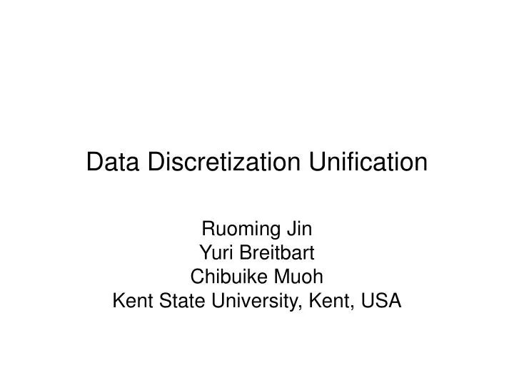 data discretization unification