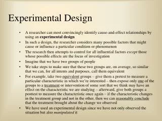 Experimental Design