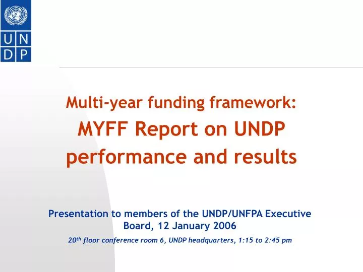 multi year funding framework myff report on undp performance and results