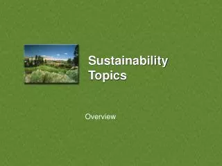 Sustainability Topics