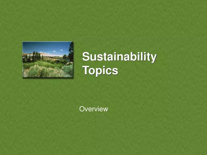 sustainability topics