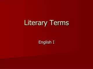 Literary Terms