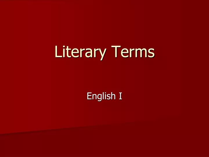 literary terms