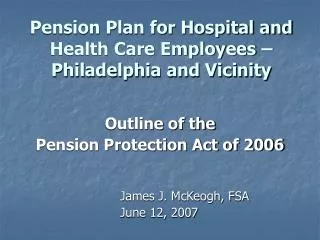 Pension Plan for Hospital and Health Care Employees – Philadelphia and Vicinity