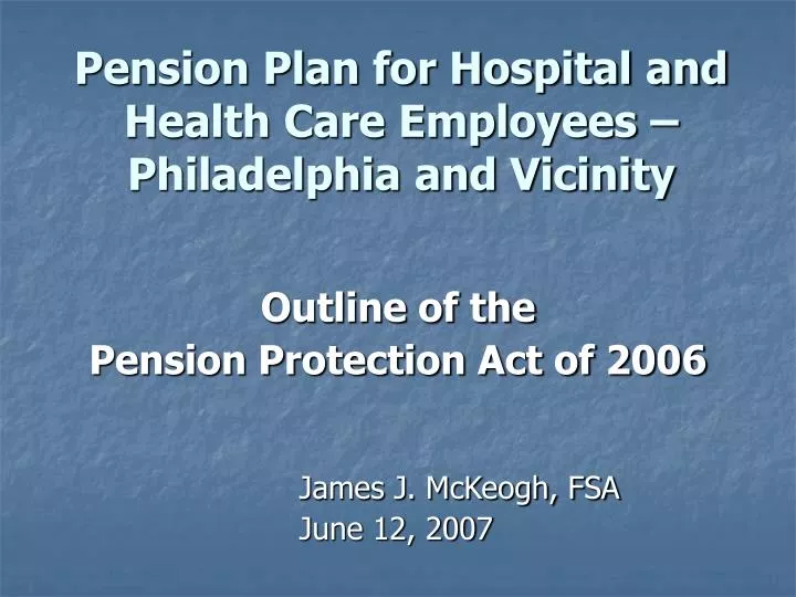 pension plan for hospital and health care employees philadelphia and vicinity