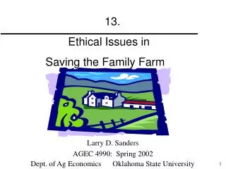 Larry D. Sanders AGEC 4990: Spring 2002