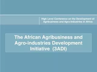 The African Agribusiness and Agro-industries Development Initiative (3ADI)