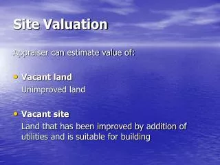 Site Valuation