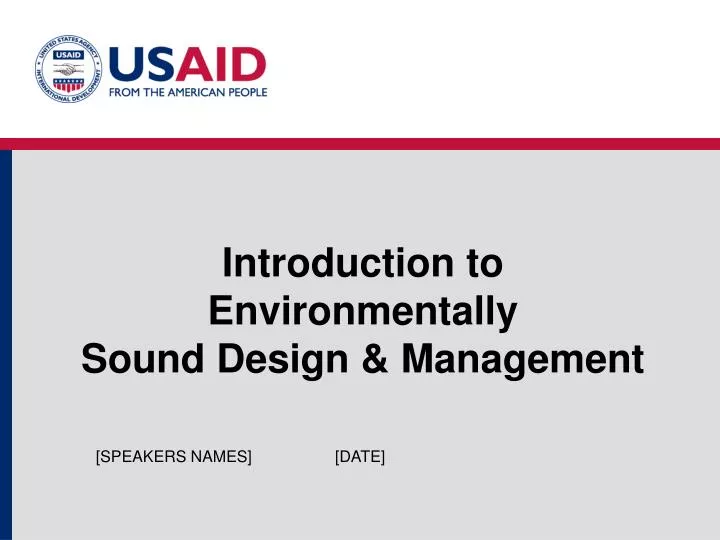 introduction to environmentally sound design management
