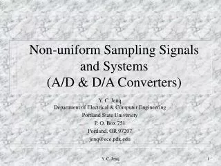 Non-uniform Sampling Signals and Systems (A/D &amp; D/A Converters)