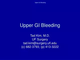 Upper GI Bleeding