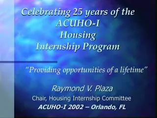 Celebrating 25 years of the ACUHO-I Housing Internship Program