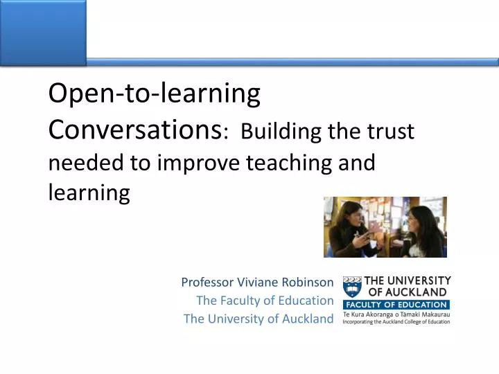 open to learning conversations building the trust needed to improve teaching and learning