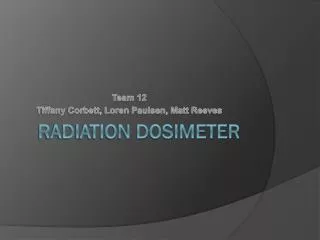 Radiation Dosimeter