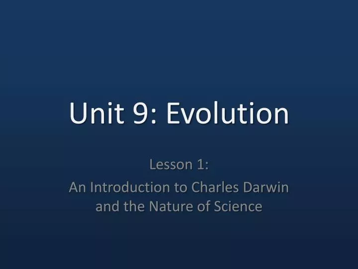 unit 9 evolution