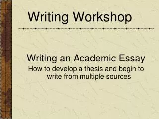 Writing Workshop