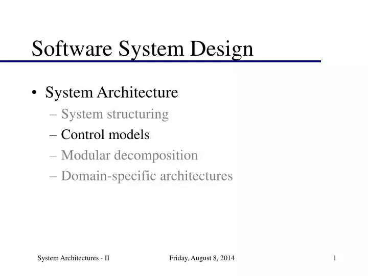 software system design