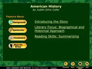 American History by Judith Ortiz Cofer