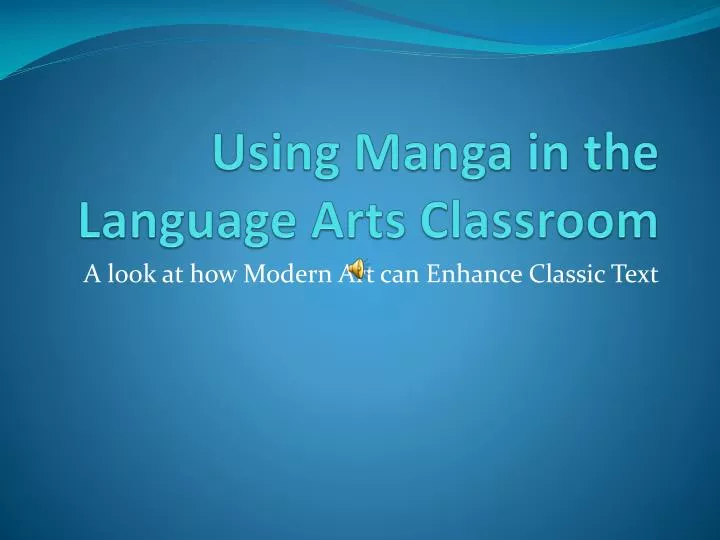 using manga in the language arts classroom