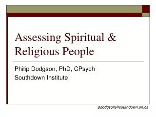 assessing spiritual religious people