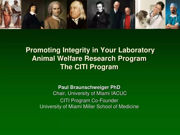 promoting integrity in your laboratory animal welfare research program the citi program