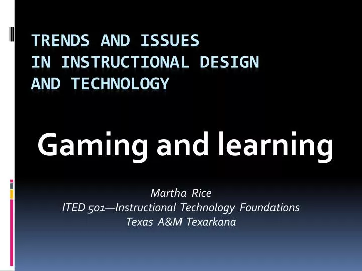 gaming and learning