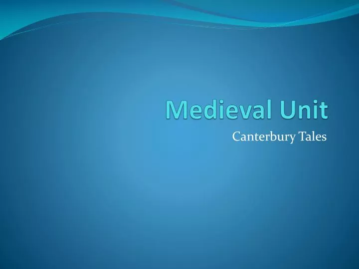 medieval unit
