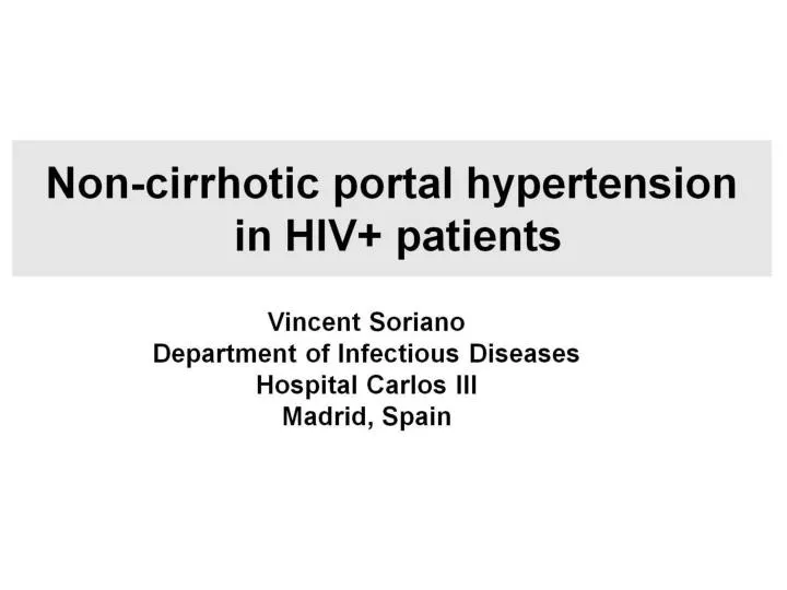 non cirrhotic portal hypertension in hiv patients