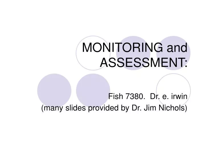 monitoring and assessment