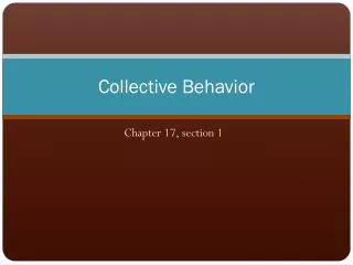 Collective Behavior