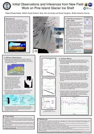Initial Observations and Inferences from New Field Work on Pine Island Glacier Ice Shelf