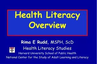 Health Literacy Overview