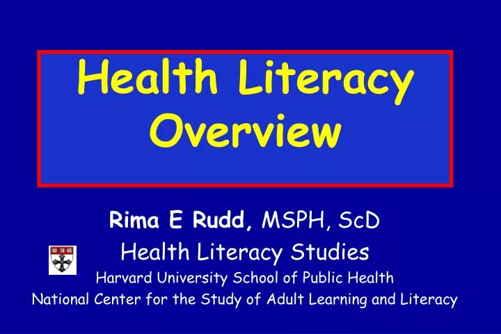 health literacy overview