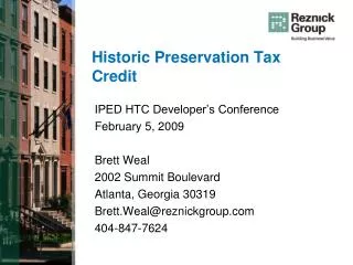 Historic Preservation Tax Credit