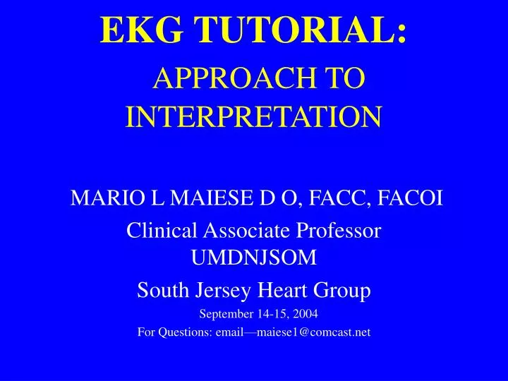 ekg tutorial approach to interpretation