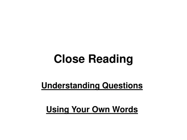 close reading